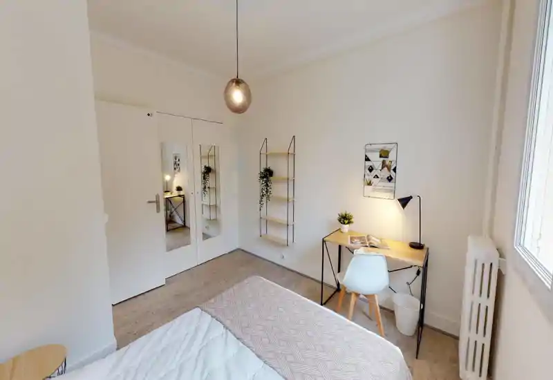 Unable to classify: the image is severely corrupted with digital artifacts and distortion, preventing reliable identification of the room or its features.
