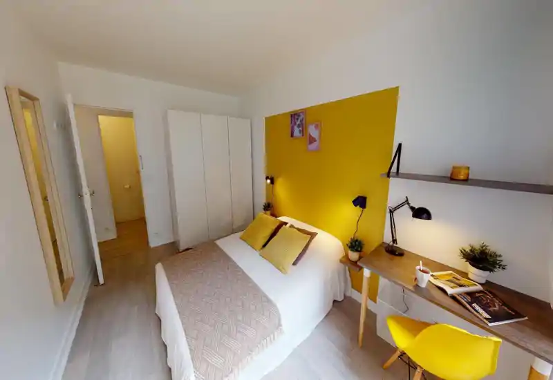 Image is severely corrupted with heavy visual artifacts; room type cannot be determined.